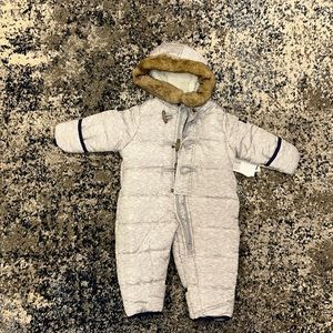 Gray pram suit with flip booties osh kosh bgosh Baby Coat onesie